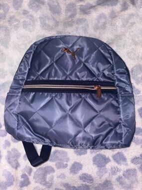 Puma Quilted Navy Blue Backpack with Rose Gold Accents